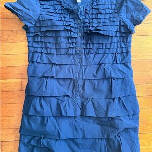 J. Crew Blue Ruffled Blouse